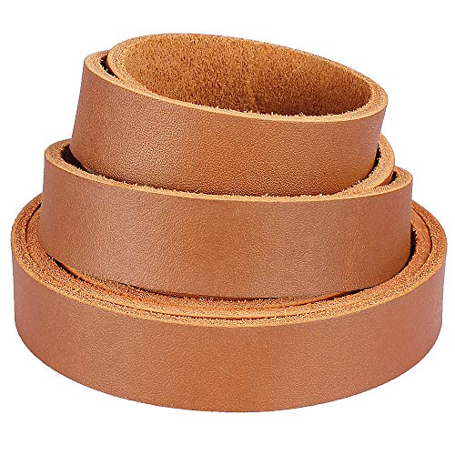 (TM) Genuine Leather Strap Leather Strip 3/4 Inch Wide and 72 Inches Long, Walnut Brown - color: Walnut, size: 3/4inches_2yards