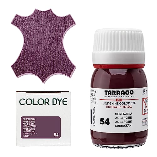 Tarrago Leather Dye Kit with Deglazer and Applicator - Restore & Recolor Shoes, Boots, Purses, Wallets, Jackets, and Furniture - Rich Pigment - 25mL - color: Aubergine Purple #54