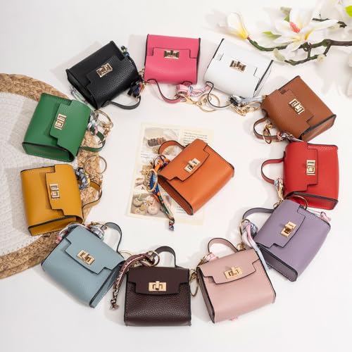 Coin Purse Mini Backpack KeyChain for Women Bag Charm for Earbuds - color: Pink