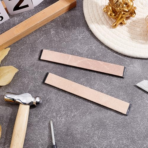 Rectangular Stropping Honing Strop Sharpener Cowhide Leather Strop Sharpening Stone Cowhide Leather Sharp Edges Strop Polishing Woodcarving Tools for Knife Sharpening Polish - color: Brown