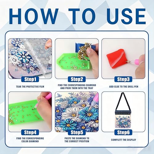 LSQFS Diamond Art Kits for Adults, DIY Diamond Painting Crossbody Bag, 5D Butterfly Floral Diamond Art Bags, PU Leather Art Bag, Craft Kits for Adults Women, Unique Gift - color: Butterfly flower 2