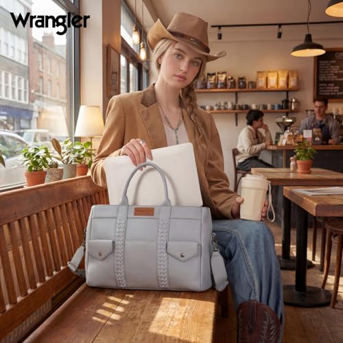 Wrangler Work Tote Bag for Men and Women Business Teacher Bag Large Capacity Briefcase Handbag with Adjustable Strap - color: Jean