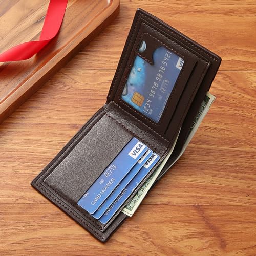 Slim Wallet for Men with Money Clip, Minimalist Wallet with Zipper, Bifold Mens Wallets with Credit Card Holder, PU Leather Men's Wallet with Coin Purse, Carteras Para Hombres (Coffee Z) - color: Coffee Z
