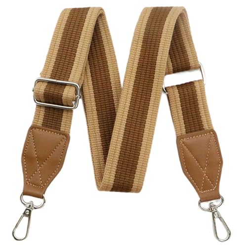 Adjustable Purse Strap with Brown Leather End - 1.5" Wide Handbags, Camera, Guitar, Phone & Crossbody Bag Replacement Shoulder Straps(Silver Hardware) - color: Brown Strap-Silver hook-T503