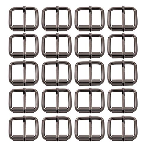 BIKICOCO Roller Buckle, 1'' x 3/4'' Heel Rolling Bar Buckles for Bags Leather Webbing Straps, Gunmetal - Pack of 20 - color: Gunmetal X 20 Pcs