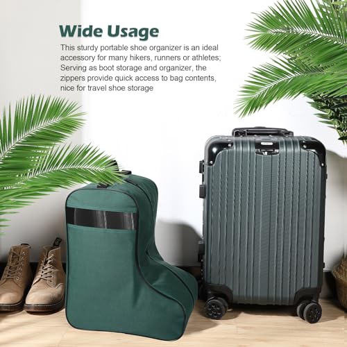 1 Pc Boot Bags for Cowboy Boots Portable Storage Bag for Travel Long Tube Shoes Bags Men Tall Shoe with Handle for Home (Dark Green) - color: Dark Green