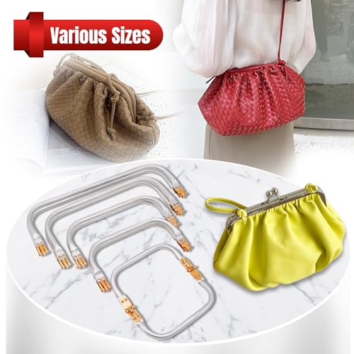 YTKavq 6" Metal Purse Frame, Heavy Duty Kiss Lock Clasp, 2pcs for DIY Bag - size: 6"
