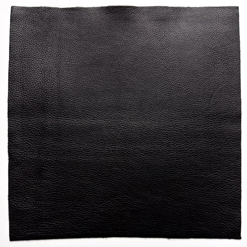 Natural Grain Cow Leathers: 12'' x 12'' Pre-Cut Leather Pieces (Black, 1 Piece) - color: Black, size: 1 Piece