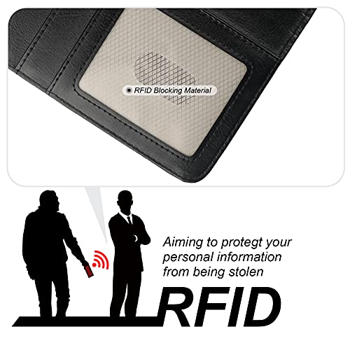 Bocasal Detachable Wallet Case Card Holder for iPhone 17 Pro, Black | RFID Blocking Kickstand Card Slots Holder PU Leather Magnetic Shockproof Wrist Strap Removable Flip Protective Cover 6.3 inch - color: Black