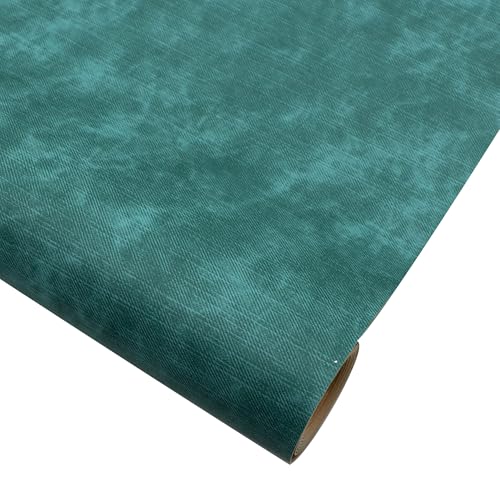 David accessories Smooth Imitation Faux Leather Sheet 1 Pc 11" x 55" (30x140cm) Printed Faux Leather Fabric Sheet for DIY Bows Earrings Making Crafts (Imitation Denim-Green) - color: Imitation Denim-green