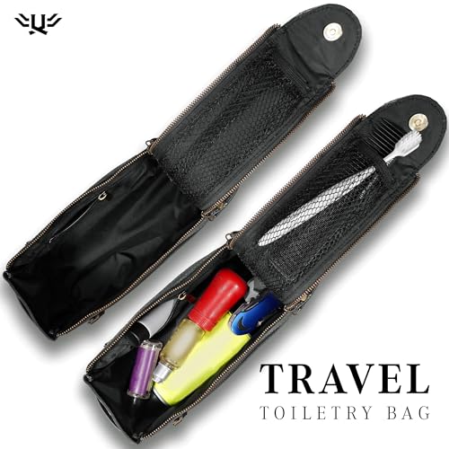 Premium Handmade Leather Toiletry Bags for Men and Women, Genuine Leather Dopp Kit and Shaving Bag for Men, Travel Cosmetic Bag for Women's and Men's, Zipper Pocket, Black - color: Distressed Black (Large)