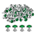 uxcell 60 Sets Rhinestone Rivets, 8mm Leather Rivets Crystal Rivets Stud Rapid Double Cap Rivets for DIY Leather Craft Fabric Clothes Belt Bags, Green - color: Green, size: 8mm