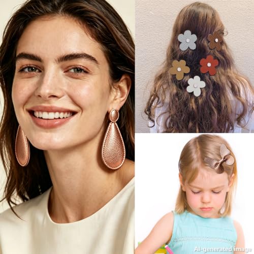 Picheng Pearlescent Faux Leather Fabric: 13.8" x 53" Soft Faux Leather Roll | Lychee Texture Solid Color Faux Leather Sheets Marine Vinyl for Making Crafts Leather Earrings Bows Sewing DIY (Bronze) ﻿ - color: Bronze