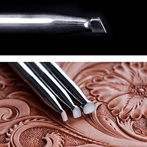 Singring Leather Stamping Tool Beveling Set 5Pcs Undercut Checkered Stamps Stainless Steel Carving DIY LeatherCrafts Kit (Checkered Beveler)