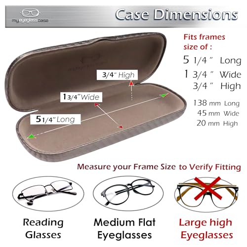 MyEyeglassCase Men Small Glasses case - Eyeglasses Hard Shell Holder Pouch & Cloth-Reading Slim & Narrow Case Heavy Duty - color: S5 Carbon Silver