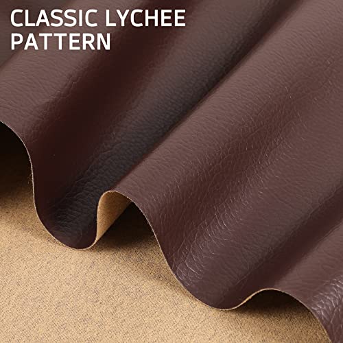 Marine Vinyl Upholstery Faux Leather Fabric, 1 YD Chocolate Brown | Marine Grade Faux Leather Vinyl by the Yard, Waterproof, Soft & Durable, for Boat, Furniture Upholstery, DIY Sewing Crafts - color: Chocolate Brown, size: 1 Yard 55" x 36" (Pre-cut)