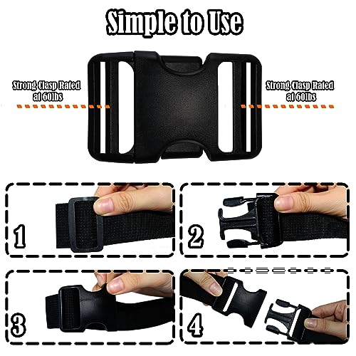 Buckles Straps 1.5 Inch, Webbing Straps 6 Yards, Quick Side Release Plastic Buckles 4 Packs, Tri-Glide Slide Clip 12 PCS, No Sewing Required Heavy Duty Durable, Backpack Parachute Replacement. - color: 1.5 Inch Buckles Straps