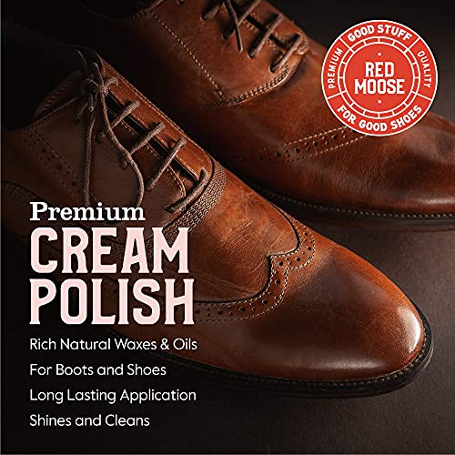 RED MOOSE Boots and Shoe Cream - Shoe Polish Kit for Leather - Shoes Shine - Made in the USA - color: Black