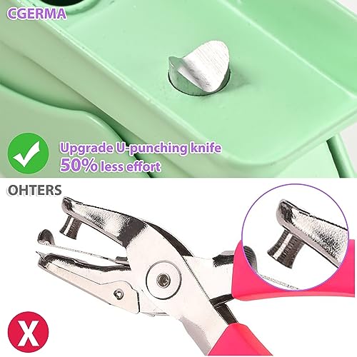Single Hole Puncher, 3 Pack ， 1/4" Hole, 50% Labor Savings, Heavy Duty Metal Punch, 15 Sheet Capacity, for ID Cards, Chipboard, Art Project, Crafts Easy Punching, - size: Assorted Colors 3 Pack