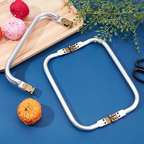PH PandaHall 2pcs 8 inch U-Shaped Bag Handle Inner Kiss Clasp Lock Aluminum Purse Frame Handle Purse Bag Frame Tubular Frame Hardware Replacements for Makeup Bags Clutch Crafts DIY Projects - size: 8"