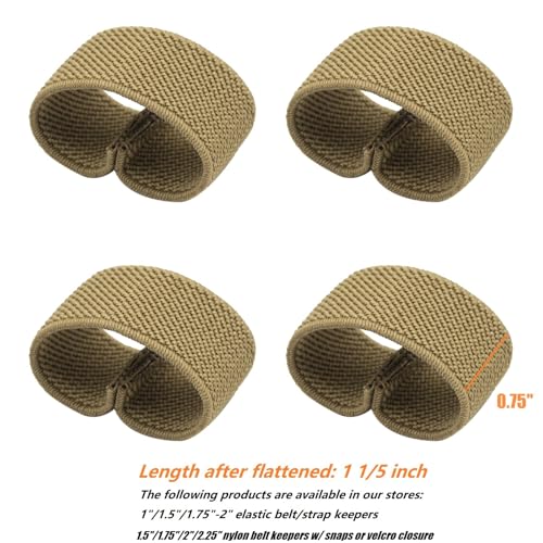 TACNEX 1" Wide Straps/Belt Keepers Elastic Military Webbing Holder Tactical Belt Loop Stays Backpack/Harness Strap/Sling Retainer Band Organizers - color: Coyote Brown