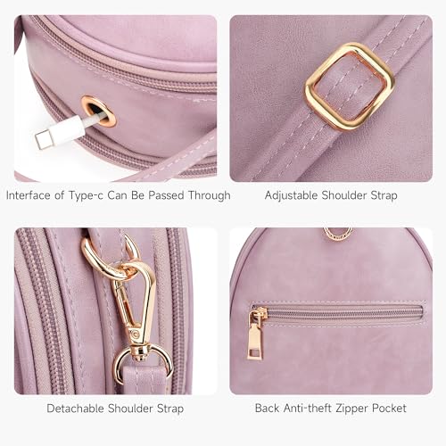 APHISON Small Backpack Purse for Women Cute Mini Backpacks PU Leather Crossbody Shoulder Bags Multifunctional Handbags - color: 08-purple