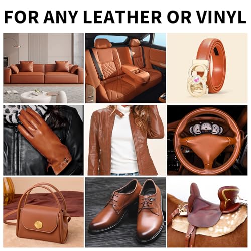 Leather Recoloring Balm,8.5oz Leather Color Restorer,Light Brown Leather Repair kit for Furniture and Car Interior,Leather Couch Scratch Repair,Leather Dye Paint for Faded,Cracked and Damaged Leather - color: Light Brown, size: Leather Recoloring Balm