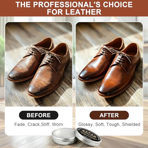 STARTSO WORLD 200Ml Leather Recoloring Balm with 100ML Leather Conditioner, Light Brown Leather Repair Kit for Furniture, Leather Dye, Leather Scratch Repair, Leather Couch Paint - color: Light Brown, size: Leather Recoloring Balm+Mink Oil