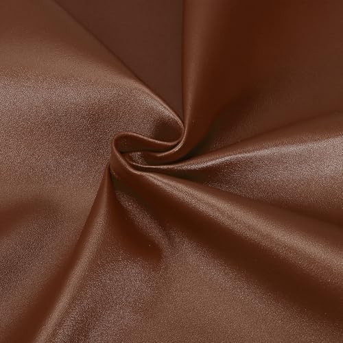 uxcell Marine Vinyl Fabric, 54 Inch 1 Yard Upholstery Faux Leather Soft Waterproof Sheets Fabric for Crafts DIY Sewings Sofa Wallets Handbag Car, Brown - color: Brown