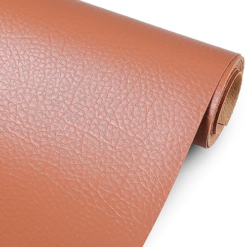 Marine Vinyl Upholstery Faux Leather Fabric, 1 Yard Brown | Marine Grade Faux Leather Vinyl by the Yard, Waterproof, Soft & Durable, for Boat, Furniture Upholstery, DIY Sewing Crafts - color: Brown, size: 1 Yard 55" x 36" (Pre-cut)