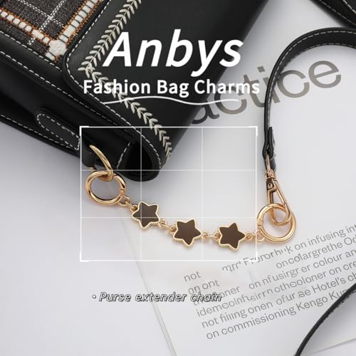Purse Extender Chain Bag Extender Chain Purse Strap Extender Bag Chain Charms(Brown Star/Moon) - color: Brown(moon/Star)