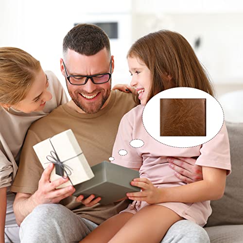 Sotiff 12 Pcs Leather Wallets Bulk for Men Laser Engraving,Brown - color: Brown