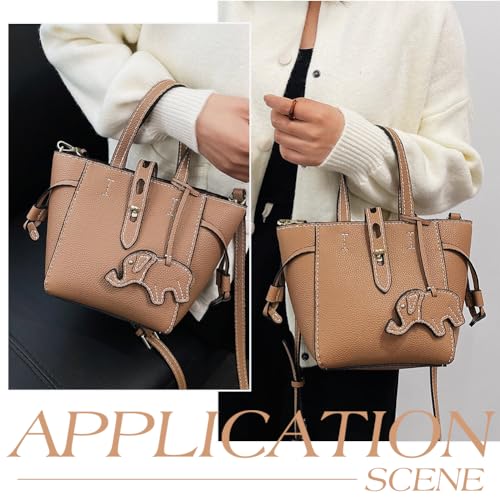 WADORN DIY Leather Tote Bag Making Kit - PU Leather Craft Sewing Handbag Making Sets - All Accessories for Gift, 10.2x4.7x7 in, Camel