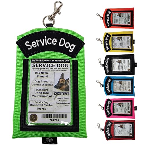 ActiveDogs Service Dog ID Card Pouch, Clip-On Badge Holder, Lime - color: Lime