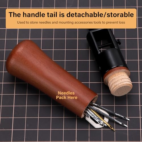 WUTA Repair Stitch Kit Leathercraft Stitch Awl Tool with 25 Colors 0.35mm Wax Thread, for Leather, Belt, Canvas, Fabric, Bag Repair Professional Stitcher Leather Craft Tool - style: Set A (Stitch Awl Kit+25 Colors 0.35mm Wax Thread)