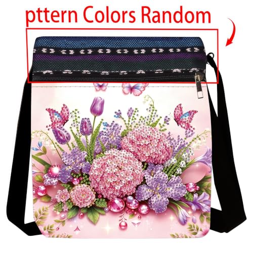 DDGYP Diamond Art Kits for Adults - DIY Diamond Painting Crossbody Bag | PU Leather Butterfly Purse, Craft Kits for Adults Women, Small Art Bag for Daily Use - color: Butterfly Flower 1