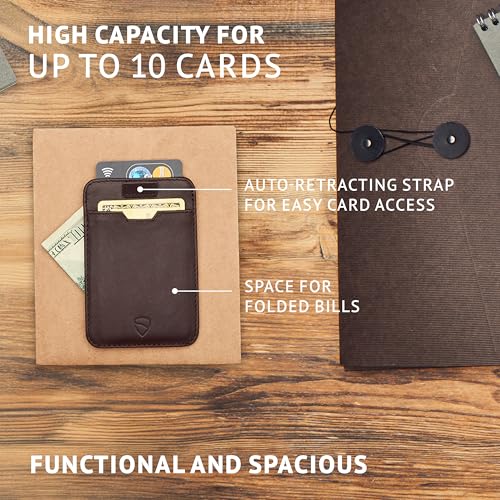 Vaultskin CHELSEA Slim Leather Card Wallet for Men, RFID (Brown) - color: Brown