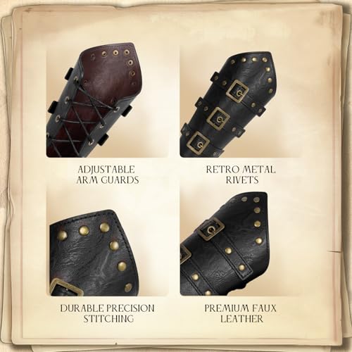 Renaissance Belt Pouch Medieval Pirate Costume Accessories Set for Cosplay | Viking Faux Leather Waist Bag, Skirt Hike Clips, Perfect for Women and Men Ren Faire, LARP, Fantasy, Halloween - color: Black-R