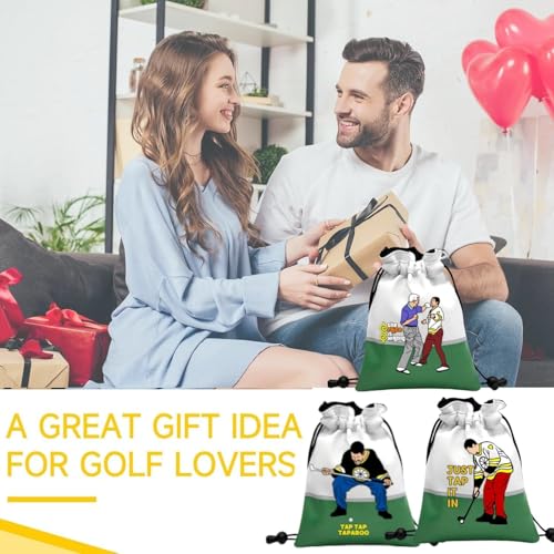 Artpreti Funny Golf Valuables Pouch,Golf Pouch Bag with Drawstrings Golf Tee Bag Pouch Leather Golf Tee Ball Bag for Men Women - Just Tap It in - style: Golf Pouch Bag-just