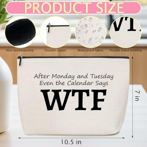 Funny Work Makeup Bag Humorous Travel Essentials Organizer Cosmetic Bags | Portable Pouch Purse for Women, Roomy Travel Makeup Toiletries Accessories, Christmas Gag Gifts for Women - color: Multicolor 1439