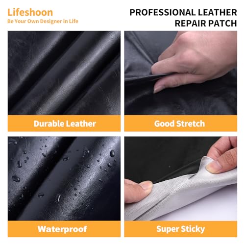 Leather Repair Patches, Self Adhesive Vinyl for Couches Furniture - color: Glossy Black, size: 17X79 inch