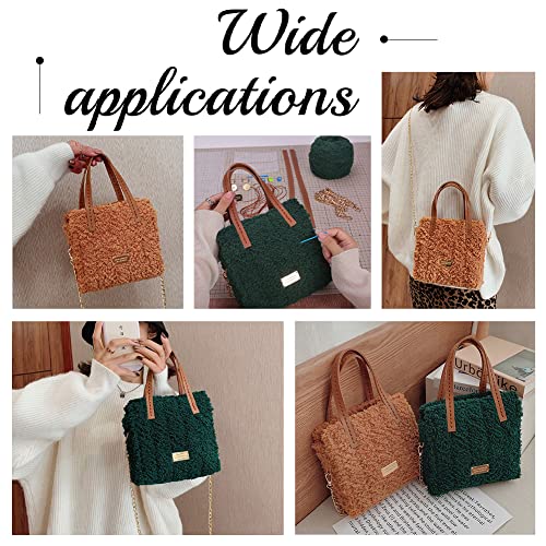WADORN DIY Knitting Crochet Bags Kit, Hand-Knit Woven Bag Making Kit Mesh Plastic Canvas Sheets for Embroidery Cross Stitch DIY Shoulder Bag Making Accessories Handbag Crafting Yarn Weaving Kit, Brown - color: Brown