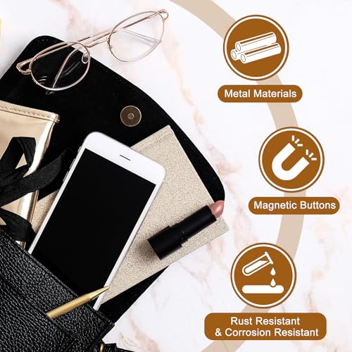 PATIKIL 14mm Magnetic Snap Buttons Set, 12Pcs Copper Magnetic Purse Closure Fastener Clasps Replacement Tool Kit for Purses Handbags Clothes Sewing DIY Craft, Silver - color: Silver, size: 14mm
