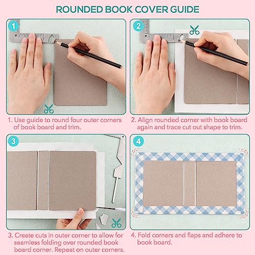 5Pcs/Set,Book Cover Guide,5-in-1 Stainless Steel Metal Bookbinding Cover Tool for Making Book Cover Creating Book or Album Covers Out of Chipboard Makes Creating Covers Out of Chipboard Simple. - color: 5PCS Book Cover Guide