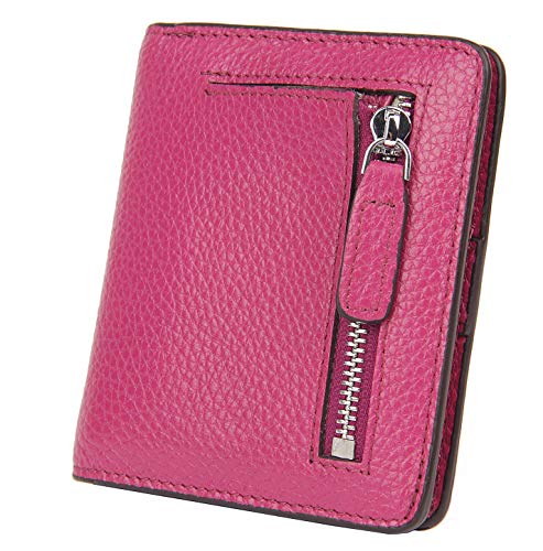 Small Leather Wallet for Women, Ladies Credit Card Holder RFID Blocking Women's Mini Bifold Pocket Purse - color: Purple Rfid Blocking