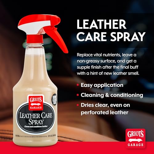 Griot's Garage Leather Care Spray, Car Seat Cleaner and Conditioner for Upholstery, Furniture, Clothing, and More, 10994, 22oz - size: 22 Fl Oz (Pack of 1)