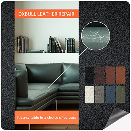 DXBULL Large Leather Repair Kit Self Adhesive Leather Tape Waterproof, DIY Leather Patch for Couches Car Seats Furniture Kitchen Cabinets Wall 23.6 x 78.7 inch (Black) - color: Black, size: 23.6x78.7 inch