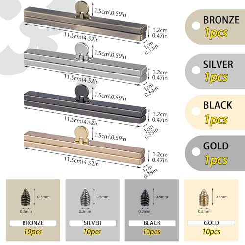 4Pcs Bag Clasps Purse, 4.52Inches Clasp Frame Metal Purse Frame Kiss Clasp Lock, Bag Supplies for Purse Making,Bag Making - color: 4 COLOR