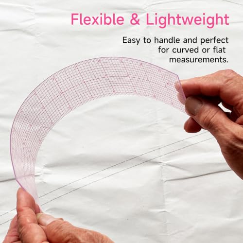 YLaziion Clear Ruler for Sewing 2x12 Inch Grid Graph Ruler 1.4mm Thick PVC | Transparent Sewing Ruler, Pattern Grading Making, Clear Flexible Plastic Graphing Ruler, Quilting & Crafts Measuring Tool - style: 12" Design Ruler