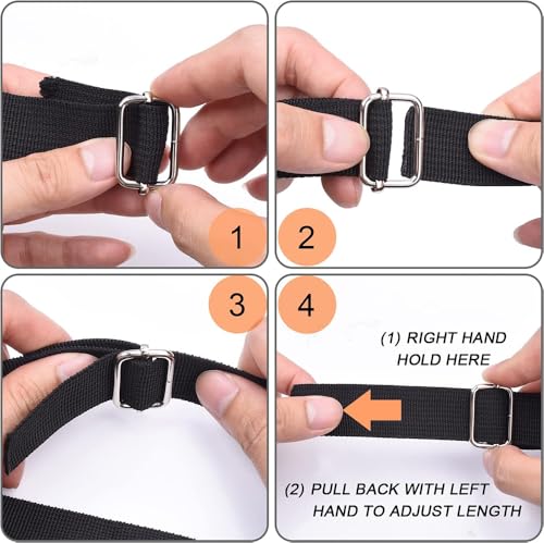 Metal Belt Buckle Hardware Set, 36 Pieces, 1-1/2 Inch, D-Rings and Slide Buckles, Rectangle Ring - color: Black Gun